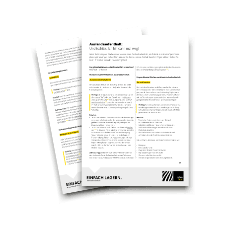 Mockup de la liste de vérification pour un séjour à l'étranger de Zebrabox