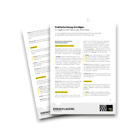 Mockup de la liste de vérification de Zebrabox avec des conseils rapides sur le déménagement