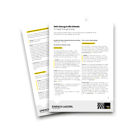 Mockup of the Zebrabox checklist for a move to Switzerland