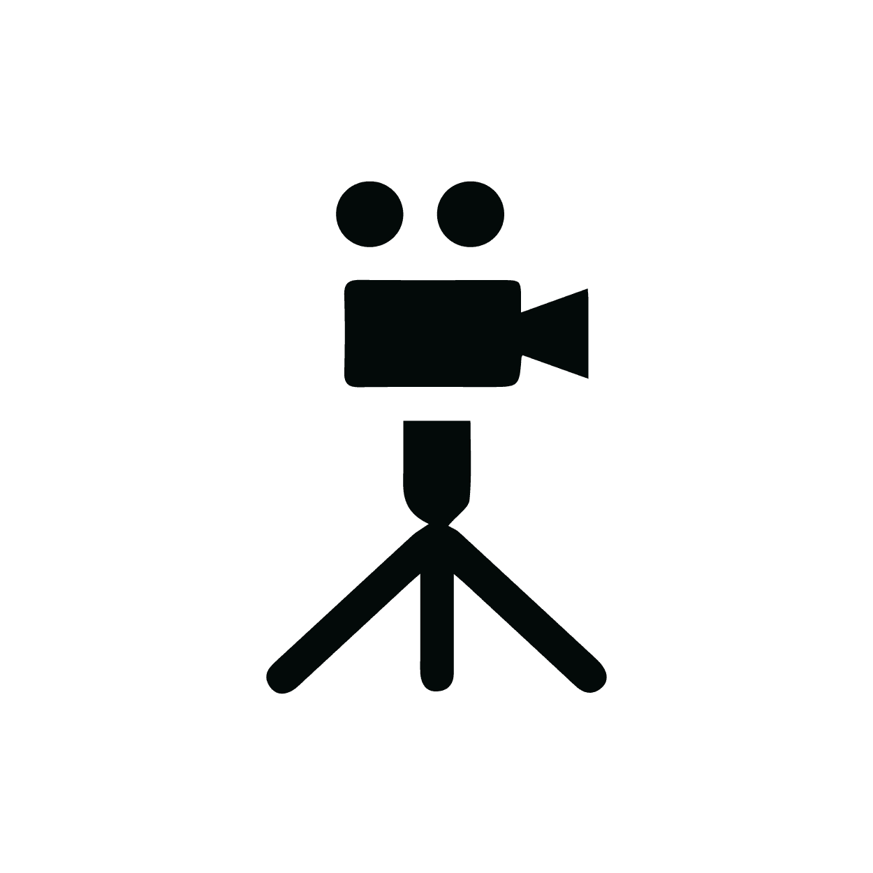 Icon with camera on tripod for "video surveillance"